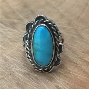 Southwest turquoise silver ring